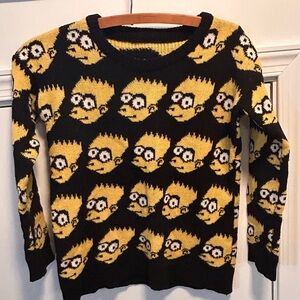 Vintage 90s Bart Sweater Bart Simpson Shirt Size Sm/Medium Mens Large Womens